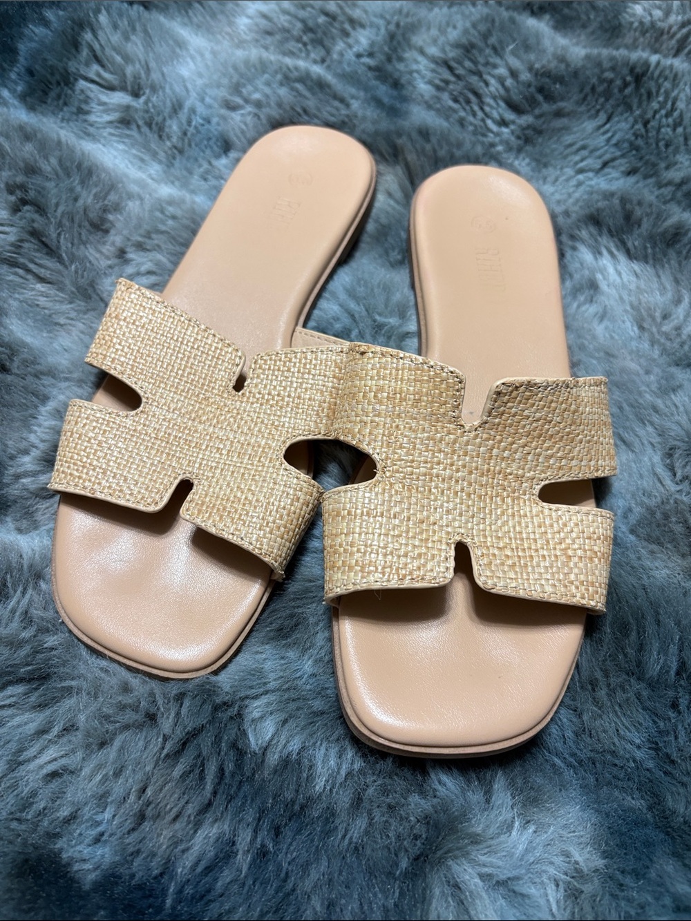 Women's Woven Slide Sandals in Tan - Comfortable Summer Slides